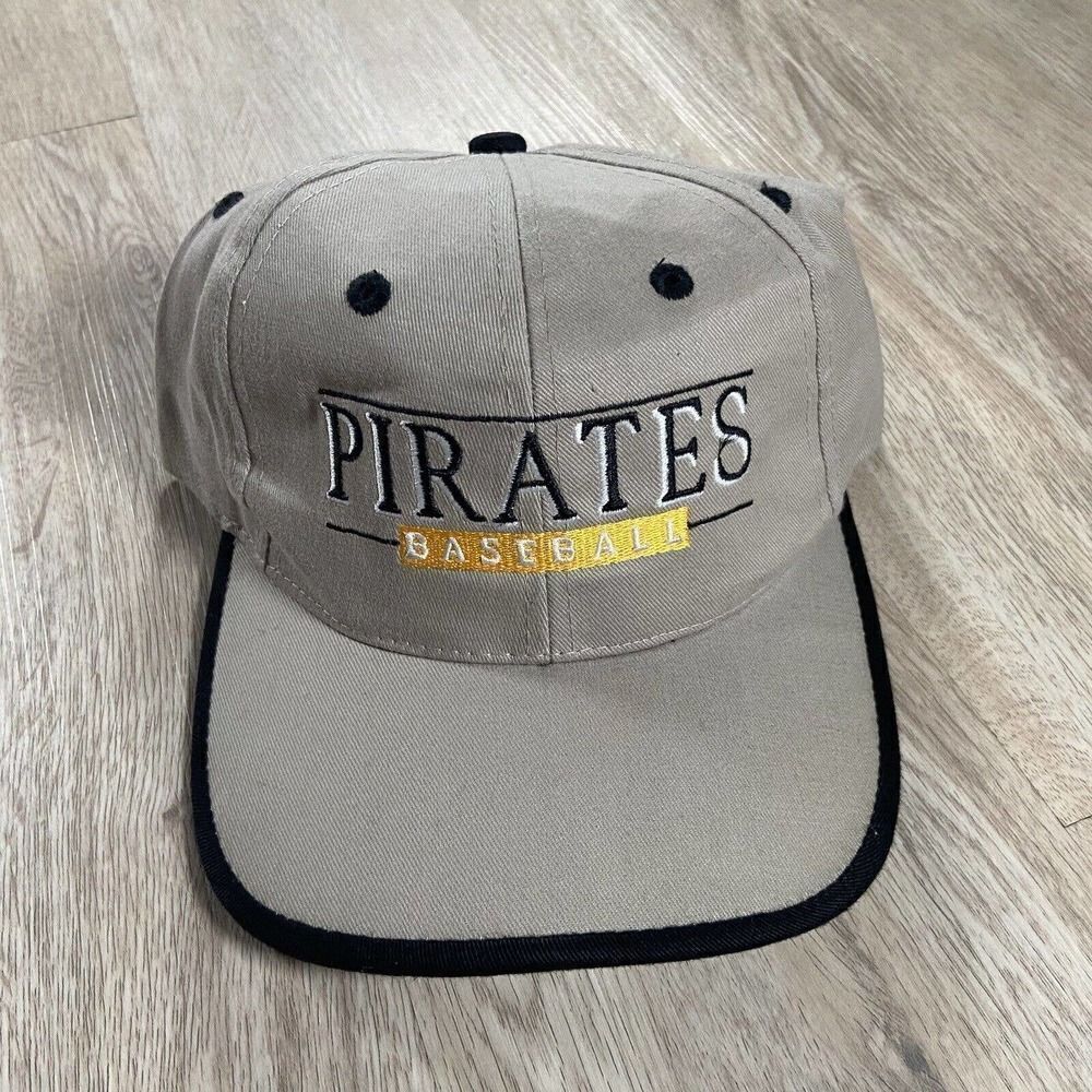 Vintage Pittsburgh Pirates Hat Snapback MLB Baseball‎ Beige Black Fantastic Cap